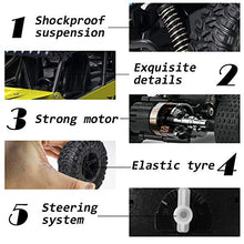 Load image into Gallery viewer, Tecnock RC Cars 1:16 Large Size Remote Control Racing Car for Adults Kids, 2.4Ghz Off Road High Speed Monster Truck Toys, 2WD RC Buggy with 2 Rechargeable Batteries,Toy Gifts for Boys Girls (Yellow)
