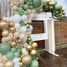 Load image into Gallery viewer, GRESAHOM Balloon Arch Garland Kit, 102pcs Balloon Arch Kit White Skin Retro Green Latex Party Decoration Set with Metallic Gold Balloons for Birthday Wedding Bridal Engagement Baby Shower