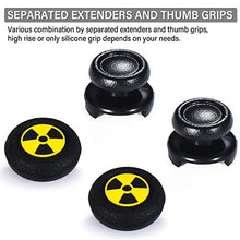 Load image into Gallery viewer, Playrealm FPS Thumbstick Extender & 3D Texture Rubber Silicone Grip Cover 2 Sets for PS5 Dualsenese & PS4 Controller (Radiation Black)