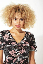 Load image into Gallery viewer, Roman Originals Women Fit & Flare Skater Dress Ladies Stretch Jersey Casual Summer Autumn Winter Party Beach Cruise Holiday V-Neck Knee Length - Pink & Black - Size 10