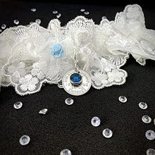 Load image into Gallery viewer, Silver Sixpence Bridal Charm | Something Blue | Garter Charm for Bridal Shower