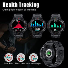 Load image into Gallery viewer, Smart Watch for Men Military Pedometer Watch with GPS Health Tracking Heart Rate Monitor, Waterproof Outdoor Sports Fitness Activity Tracker Compatible with Android iOS Phones (Black)