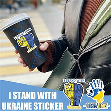 Load image into Gallery viewer, zmalqpti I Stand with Ukraine Sticker, Ukraine Flag Decal Sticker, Support Ukraine I Stand with Ukraine Sticker, Ukrainian Bumper Sticker I Stand with Ukraine for Demonstration (C,10PCS)