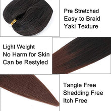Load image into Gallery viewer, 8 Packs/Lot EZ Braid 26 inch Professional Pre Stretched Braiding Hair Yaki Texture Braiding Hair for Crochet Hair Braids Long Free Synthetic Fiber Hair Extensions (#T1B/30)