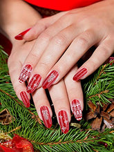 Load image into Gallery viewer, 96 Pcs Christmas Coffin False Nails Stiletto Fake Nails, EBANKU Acrylic Press on Nails Full Cover False Nail Kits With 96Pcs Nail Adhesive Tabs,Snowflake Elk Design Nail Art Decoration for Women Girls