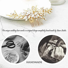 Load image into Gallery viewer, Handcess Bride Wedding Hair Combs Silver Rhinestone Bridal Hair Accessories and Headpiece for Women (Gold)