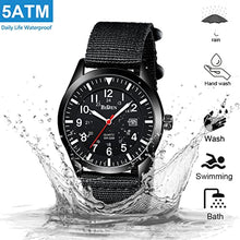Load image into Gallery viewer, Mens Watches Military Watches for Men Military Army Watch Analogue Quartz Waterproof Wrist Watches for Men Date Display Nylon Tactical Field Sports Minimalist Watches