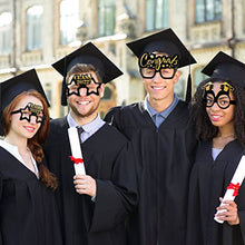 Load image into Gallery viewer, 36 Pieces Graduation Eyeglasses Decoration, Glitter Gold and Black Class of 2022 Photo Booth Props Frame Fancy Paper Eyeglasses for Congrats Grad Party Favors Supplies, 9 Styles
