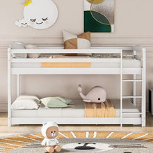 Load image into Gallery viewer, Bunk bed 3ft single bed frame with ladder, wooden kids bed frame for chlidern teenager dormitory school - 90X190cm (White)