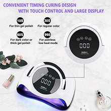 Load image into Gallery viewer, UV LED Nail Lamp, Professional Gel Nail Polish 120W Faster Nail Dryer for 4 Timer Setting Touch Screen Portable Handle, Automatic Sensor Nail Art Light Tools for Fingernail and Toenail