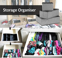 Load image into Gallery viewer, ilauke Fabric Dresser Drawer Dividers Set of 8 Wardrobe Closet Organiser Foldable Storage Box for Socks Underwear Bras Ties Toys