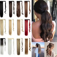 Load image into Gallery viewer, FXTYK Ponytail Hair pieces, Wrap Around Ponytail for Women Long Straight Pony Tails Hair Extension Synthetic Straight Hair Ponytails-Sandy Blonde Mix Bleach Blonde