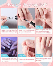 Load image into Gallery viewer, Gelike ec 552 PCS Nail Tips Full Cover Fake Nails Tips Kit for Soak Off Nail Extensions, Clear Medium Almond Jelly Tips False Press on Nails, 12 Sizes