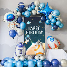 Load image into Gallery viewer, Blue Balloon Arch Kit,Navy Blue Arch Balloon Garland Kit Ballon Arch Maker Kit Dark Blue Metallic Sliver Balloons Black Agate Party Balloon Pack for Space Party Birthday Baby Shower Ramadan Mubarak