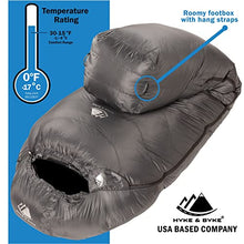 Load image into Gallery viewer, Hyke & Byke Katahdin 0C -10C -15C 625 Fill Power Hydrophobic Sleeping Bag with Advanced Synthetic - Ultra Lightweight 4 Season Men and Women Mummy Bag Designed for Backpacking