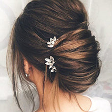 Load image into Gallery viewer, Runmi Wedding Hair Pins Silver Bride Hair Piece Crystal Bridal Headpiece Wedding Hair Accessories for Women and Girls(Pack of 3)