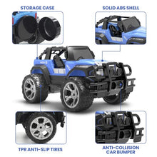 Load image into Gallery viewer, DEERC Remote Control Car RC Racing Cars,1:18 Scale 80 Min Play 2.4Ghz LED Light Auto Mode Off Road RC Trucks with Storage Case,All Terrain SUV Jeep Cars Toys Gifts for Boys Kids Girls Teens,Blue