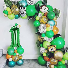 Load image into Gallery viewer, Jungle 1st Birthday Decorations Boys,AcnA Animal Safari Party Decorations with Jungle Safari Balloons,Animal balloons,40'' 1st Foil Balloon for Wild One Baby Boy First 1st Birthday Decoration recycled