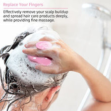 Load image into Gallery viewer, FREATECH Scalp Massager Shampoo Brush with Soft & Flexible Silicone Bristles for Hair Care and Head Relaxation, Ergonomic Scalp Scrubber/Exfoliator for Dandruff Removal and Hair Growth, Pink