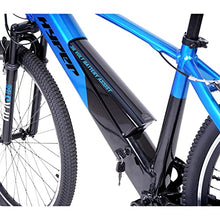 Load image into Gallery viewer, 26” HYPER MTB Electric Bike with 36V 7.8Ah Integrated Battery, Aluminium Frame, Front Suspension, Black/Blue
