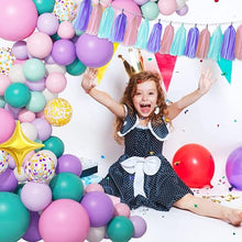 Load image into Gallery viewer, 162 Pcs Unicorn Birthday Balloons Arch Garland Set Girls Lady Happy Birthday Banner Tassels Decorations Kit Pastel Macaron Purple Pink Party Foil Gold Star Pastel Confetti Latex Balloons Baby Shower