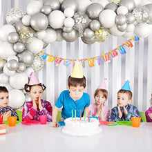 Load image into Gallery viewer, Paready Balloon Arch Garland Kit, White Gold Silver Birthday Party Decoration, White Silver Latex Balloons and Gold Silver Confetti Balloons Set for Birthday Wedding Christmas New Year Baby Shower