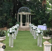 Load image into Gallery viewer, Luxurious Crystal Wedding centerpieces artificial flower stand , 70cm Metal Flower Arrangement Stand Tabletop Flower Vase for Wedding Party birthday Home Decor(SILVER)