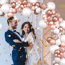 Load image into Gallery viewer, GRESAHOM Rose Gold Balloon Arch Kit , 145pcs Rose Gold Confetti Balloon Garland Kit with 18inch White Balloon Party Balloons Set for Women Girls Birthday Party Wedding, Hen Party, Anniversary