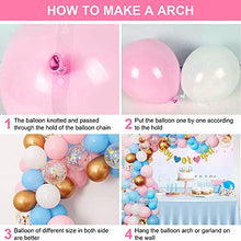 Load image into Gallery viewer, Unisun Gender Reveal Decorations, 104 Pcs Blue Pink White Balloons Arch Garland Kit with Boy or Girl Banner Gold Confetti Metallic Balloon for Baby Shower Birthday Wedding Party Decorations