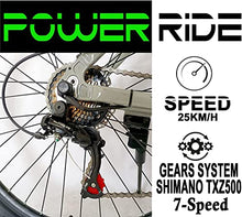 Load image into Gallery viewer, Power-Ride EAGLE Electric Bike Powerful 250W Motor, Speed 25KM/H, 19" Aluminum Frame, Rechargeable & Removable 10.4AH Battery with Security Key Lock, 27.5" Wheel - 7 Speed TXZ500 Shimano Gear System