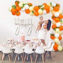 Load image into Gallery viewer, Orange Yellow White Theme Party Balloon Garland Arch kit with Artificial Willow Leaves for Little Cutie Birthday Sunshine Baby Shower Bridal Shower Party Decoration