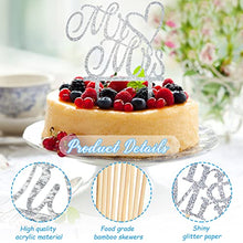 Load image into Gallery viewer, 11 Pieces Silver Glitter Mr Mrs Cake Topper Mr Mrs Cake Decoration Acrylic Wedding Cake Topper Wedding Cucpake Topper Bakeware Decorating Tools for Anniversary Valentine's Day Party Supplies