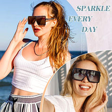 Load image into Gallery viewer, Oversized Sunglasses for Women,Big Square Polarised Ladies Shades,Black Flat Top Trendy Fashion Sun Glasses 2 Pack CG909