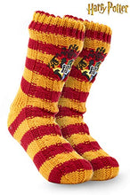 Load image into Gallery viewer, Harry Potter Fluffy Slipper Socks - Gryffindor Deluxe Knitted Winter Warm Fleece Lined Chunky Slipper Bed Socks Ladies Non Slip for Boys, Girls, Men, Women Size 5 to 8 - Great Stocking Fillers