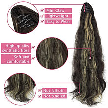 Load image into Gallery viewer, Ponytail Extensions Claw Long Wavy Curly Clip in Ponytail Hair Extension Hairpiece One Piece Mini Jaw Synthetic Pony Tail Hairpieces 18"