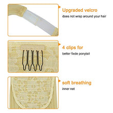 Load image into Gallery viewer, Ponytail Hairpiece 28 Inch Wrap Around Ponytail Hair Extension Straight Synthetic Clip in Pony Tail Extension Magic Paste Bleach Blonde Ponytail Hairpiece for Women, 160g - Bleach Blonde, 613C