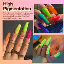 Load image into Gallery viewer, Modelones 20 Colors Dip Powder Nail Kit Starter, Neon Pink Bright Red Acrylic Dipping Powder System Essential Liquid Set with Top/Base Coat Activator for Spring Summer French Nail Art Manicure DIY