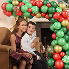 Load image into Gallery viewer, Christmas Balloon Arch Kit, Red Green Merry Christmas Balloons Garland Arch Kit, 90pcs Red Green Gold Latex Balloons Agate Balloons for Christmas Holiday New Year Birthday Party Decorations