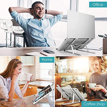 Load image into Gallery viewer, Adjustable Laptop Stand, Portable Aluminium Laptop Riser Laptop Holder for Desk, Foldable Ventilated Cooling Computer Support Stand for Apple MacBook Pro/Air, HP, Sony, Dell, More 10-15.6”