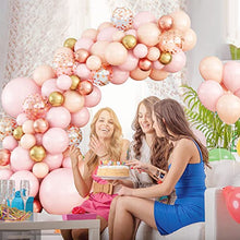 Load image into Gallery viewer, Balloons Arch Kit, 88PCS Macaron Pink Orange Balloon Garland Kit Latex Balloon Arch with Metal Rose Gold Confetti Balloons for Girls Birthday Baby Shower Graduation Wedding Party Decorations Supplies
