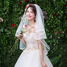 Load image into Gallery viewer, Amerson Bridal Veil Wedding Vails Women's Simple Short Wedding Veils for Brides with Comb for Brides Shower Bachelorette Hen do Night Party Chucky Costume Halloween Girls First Communion (White)