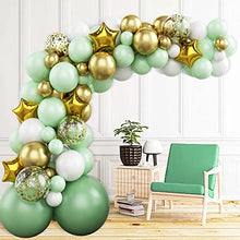Load image into Gallery viewer, Green Balloon Garland Kit, 79pcs Green Balloon Garland Arch, Confetti Latex Balloon Foil Balloon for Boy's Birthday Baby Shower Wedding Anniversary Jungle Safari Party Decoration