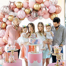 Load image into Gallery viewer, Rose Gold Balloon Arch Kit, 82pcs Pink Rose Gold Balloon Garland Arch Kit, Metallic Gold Latex Balloons Confetti Balloon for Birthday Wedding Party Decorations