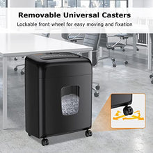 Load image into Gallery viewer, Bonsaii 8-Sheet Micro-Cut Paper Shredder,Special(P-5 High-Security 2x15mm) Domestic Shredder Use for Home Office with Removable Wheels, 15L pullout Waste bin, Black(C206-E)