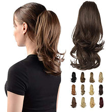 Load image into Gallery viewer, Sofeiyan 13" Ponytail Extension Long Curly Ponytail Clip in Claw Hair Extension Natural Looking Synthetic Hairpiece for Women,Medium Brown & Light Auburn Mixed