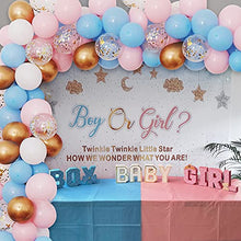 Load image into Gallery viewer, Gender Reveal Decorations, Blue Pink Balloons Arch Garland Kit Blue Balloons Pink Balloons White Balloons Metallic Gold Balloons Gold Confetti Balloons For Boy or Girl Gender Reveal Baby Shower