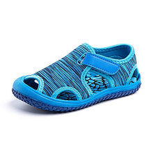 Load image into Gallery viewer, Boys Sandals Open Toe Girls Sandals Sports Summer Kids Trekking Shoes Breathable Beach Pool Camouflage Blue Size 4.5 UK Child