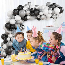 Load image into Gallery viewer, Grey Balloons Garland Kit, 87PCS Grey Metal Silver Balloon Garland Kit Balloons Arch Kit with Agate Black White Balloon Transparent Balloon for Birthday Decoration Wedding Baby Shower Party Supplies
