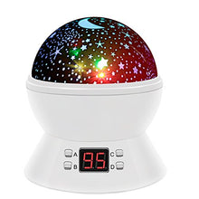 Load image into Gallery viewer, Star Night Light, SCOPOW Rotating Night Light Projector with LED Timer Auto-Off Romantic Star Sky Lighting Lamp Nursery Gift Toys for Boy Girl Kids Children Bedroom(White)
