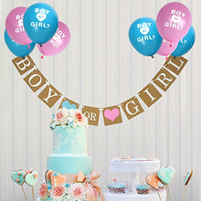 Load image into Gallery viewer, Boy or Girl Banner and Gender Reveal Balloons Set for Baby Shower Gender Reveal Party Pregnancy Announcement